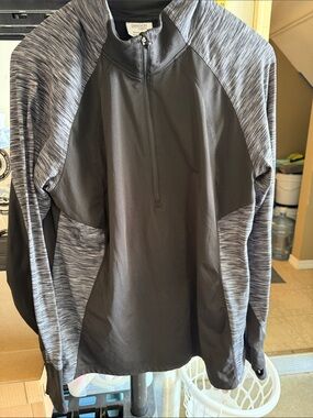 Danskin Black Performance Half-Zip with Heather Gray Panels